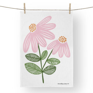 Echinacea purpurea (Punahattu) - keittiöpyyhe